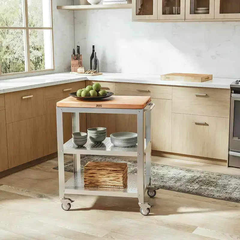 Carrello da cucina John Boos Cucina Culinarte con tagliere rimovibile in legno d'acero