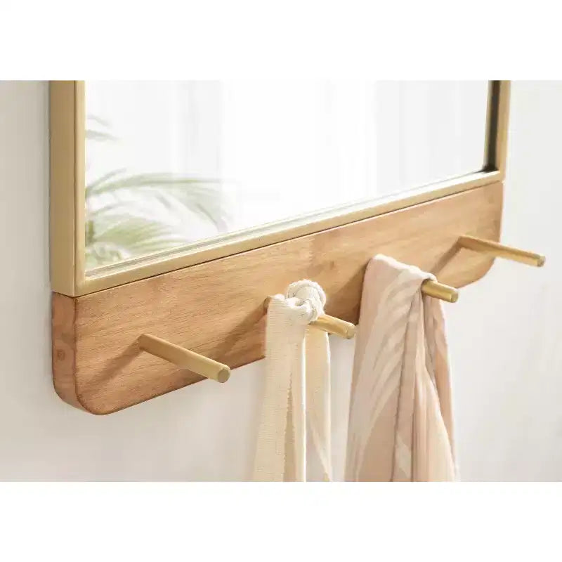 Specchio da Parete ad Arco Kate and Laurel Schuyler con Ganci, 20x31, Naturale