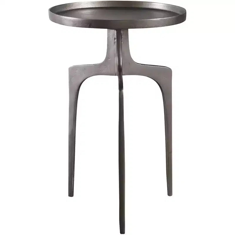 Uttermost Kenna 16 Wide Textured Nickel Aluminum Accent Table