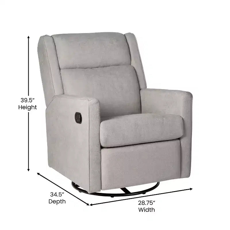Poltrona reclinabile Flash Furniture Cash con base girevole, manuale girevole a 360 gradi, perfetta per soggiorno, camera da letto o cameretta dei bambini