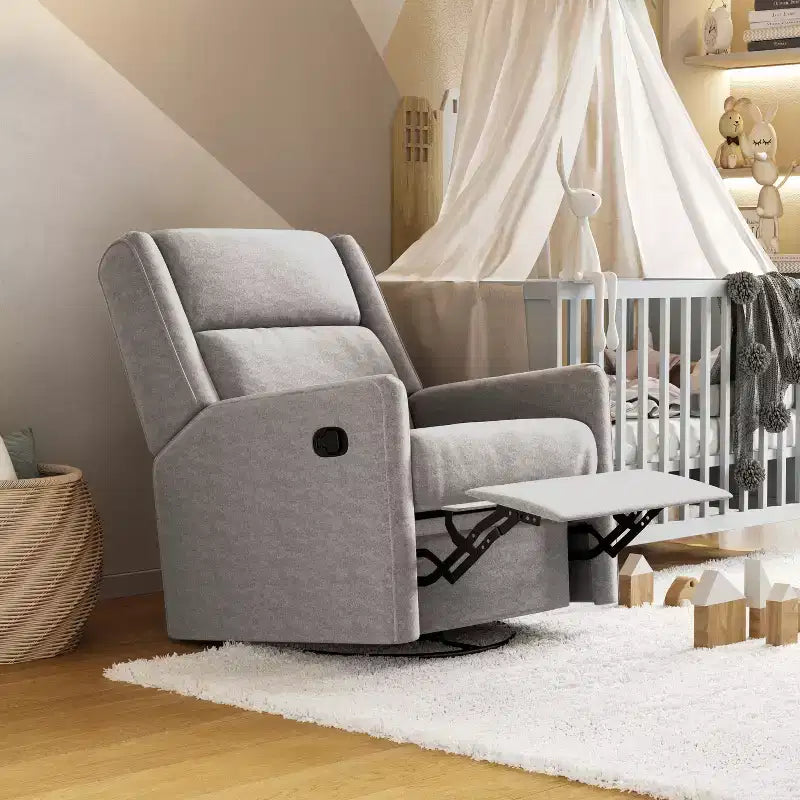 Poltrona reclinabile Flash Furniture Cash con base girevole, manuale girevole a 360 gradi, perfetta per soggiorno, camera da letto o cameretta dei bambini