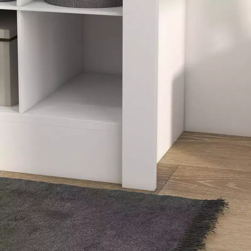 HOMCOM Scarpiera Stretta 71" per Ingresso, Scarpiera Alta con 3 Altezze di Cubi Aperti per 36 Paia di Scarpe per Corridoio, Bianca