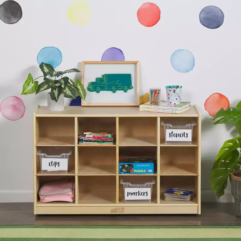 Mobile ECR4Kids con 12 scomparti per vassoi, 3x4, Arredo per la classe