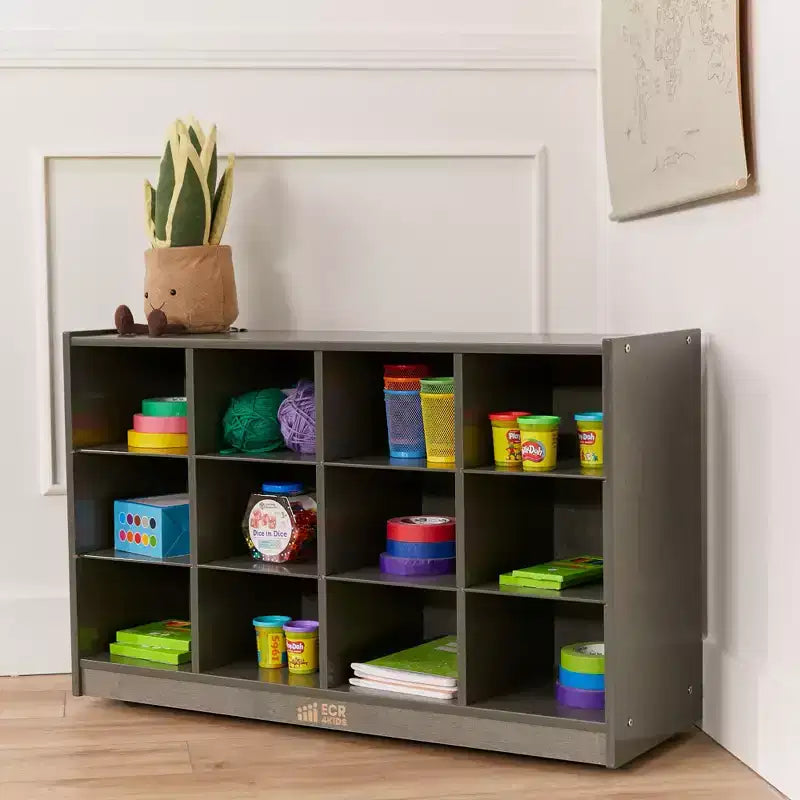 Mobile ECR4Kids con 12 scomparti per vassoi, 3x4, Arredo per la classe