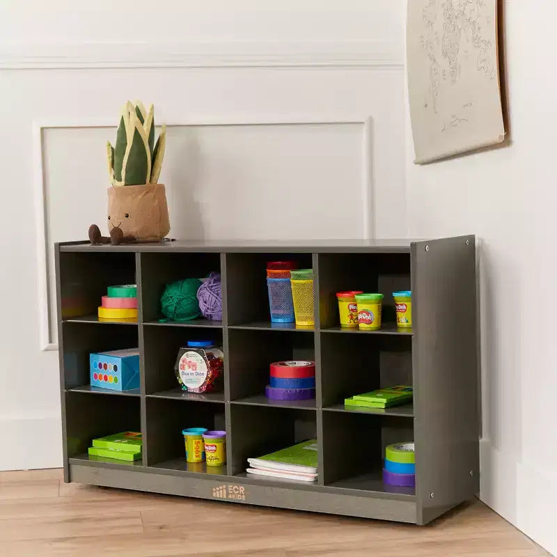 Mobile ECR4Kids con 12 scomparti per vassoi, 3x4, Arredo per la classe