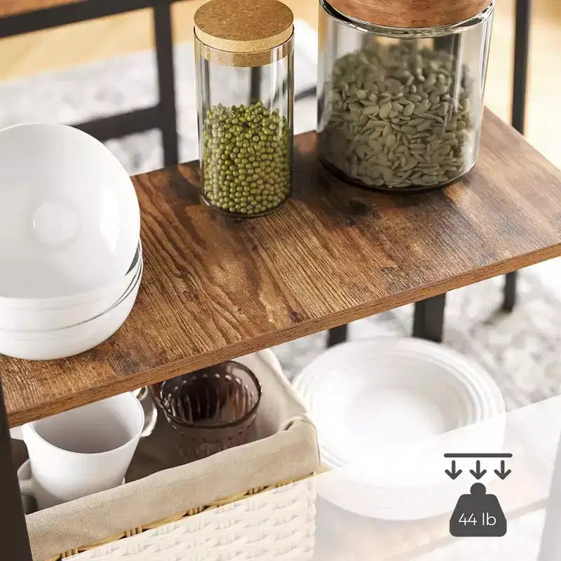 VASAGLE Tavolo da Bar con Robusta Struttura in Metallo, Facile Montaggio, Design Industriale, 60 x 109 x 100 cm, Marrone Rustico