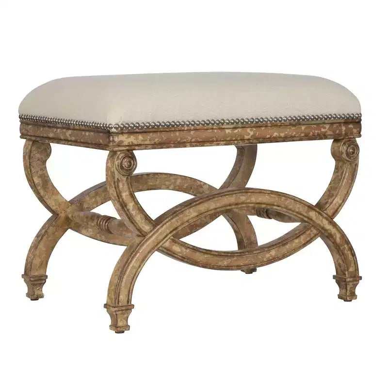 Panca rettangolare Uttermost Karline da 58,42 cm in tessuto naturale