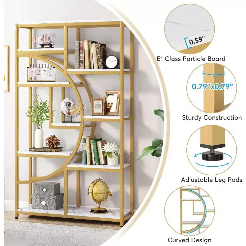 Libreria Lantine a 5 ripiani con 9 scomparti aperti