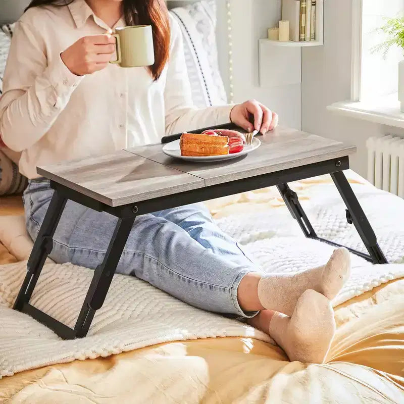 Vassoio da letto per colazione con scrivania per laptop e parte superiore inclinabile regolabile
