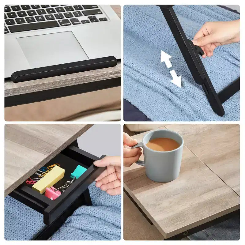 Vassoio da letto per colazione con scrivania per laptop e parte superiore inclinabile regolabile
