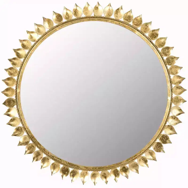 Leaf Crown Sunburst Mirror - Antique Gold - Safavieh
