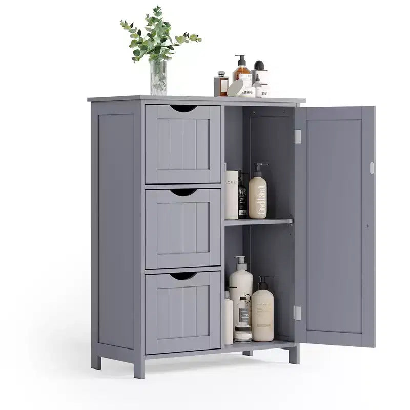 VASAGLE Bathroom Floor Storage Cabinet, Bathroom Cabinet Freestanding, with 3 Large Drawers and 1 Adjustable Shelf, 11.8 x 23.6 x 31.9 Inches