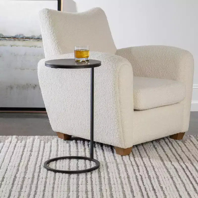 Tavolino rotondo accentato Uttermost Brunei 12 1/2W nero invecchiato nickel antico