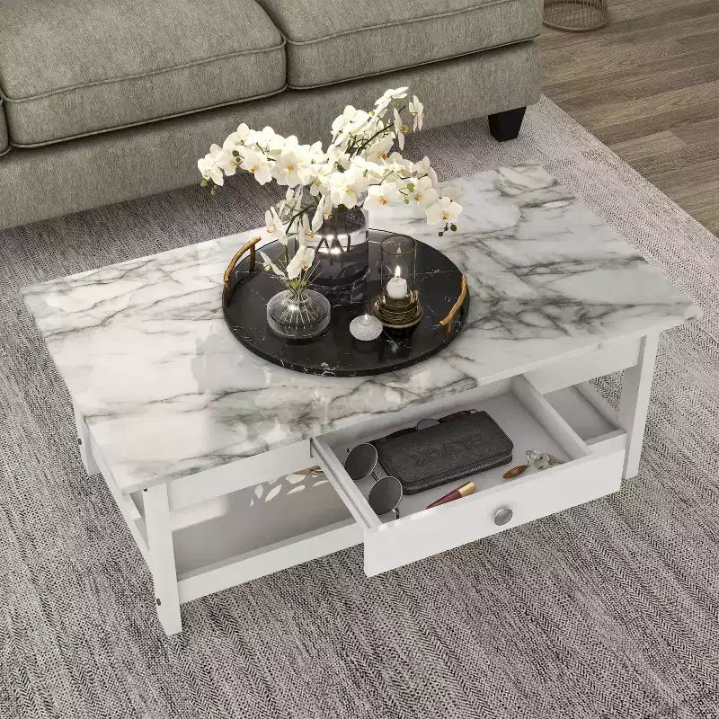 Set Tavolino da caffè e Tavolino d'appoggio Minsay Transizionale con piano in finto marmo 3 pezzi - HOMES: Inside + Out