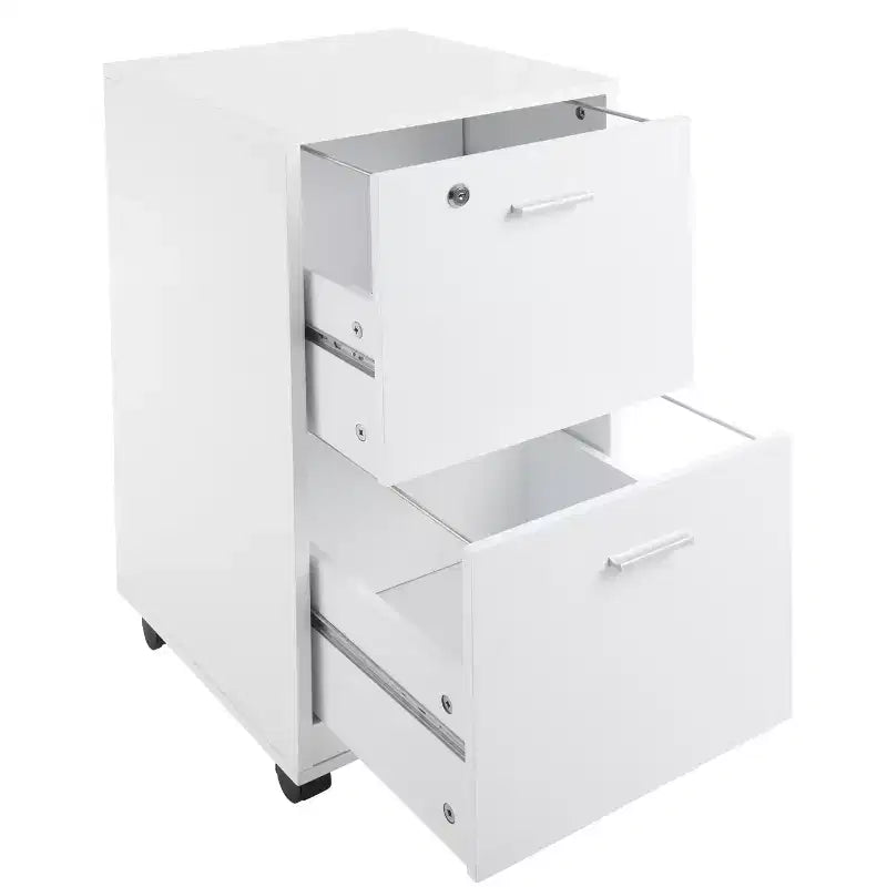 Mobiletto schedario Lavish Home a 2 cassetti con serratura e ruote