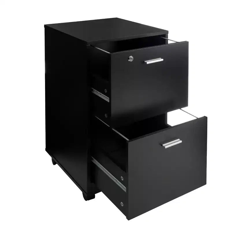 Mobiletto schedario Lavish Home a 2 cassetti con serratura e ruote