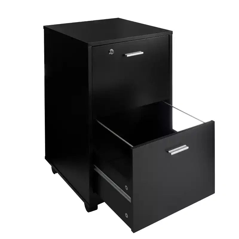 Mobiletto schedario Lavish Home a 2 cassetti con serratura e ruote
