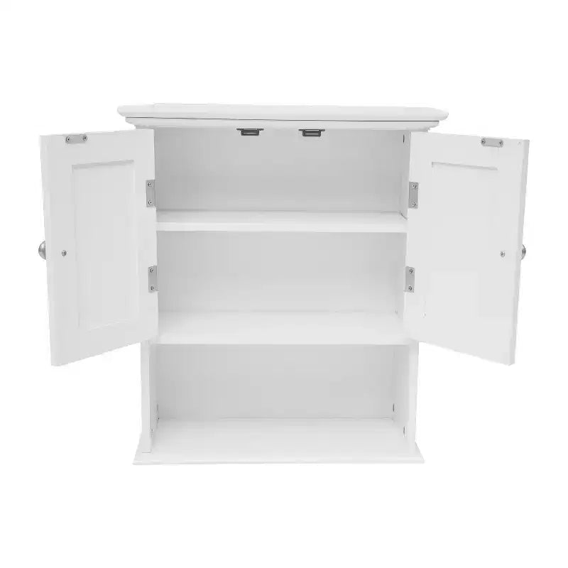Flash Furniture Mobiletto da Bagno a Parete Dune con Chiusura Magnetica, Ripiano Regolabile e Ripiano Inferiore Aperto