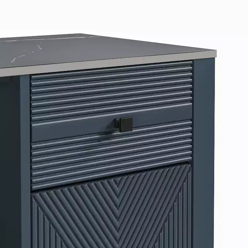 Mobiletto portabottiglie da 42" con motivi testurizzati e ripiano con motivo marmorizzato - Festivo