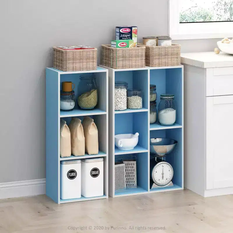 Libreria Furinno a 5 cubi reversibili con scomparti aperti, mobile organizer multiuso