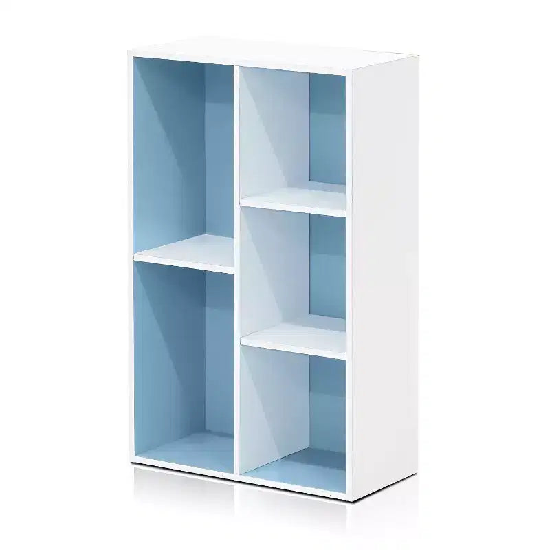 Libreria Furinno a 5 cubi reversibili con scomparti aperti, mobile organizer multiuso