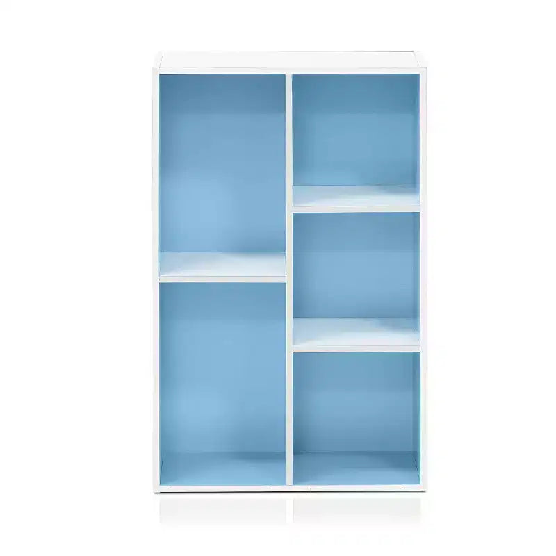 Libreria Furinno a 5 cubi reversibili con scomparti aperti, mobile organizer multiuso