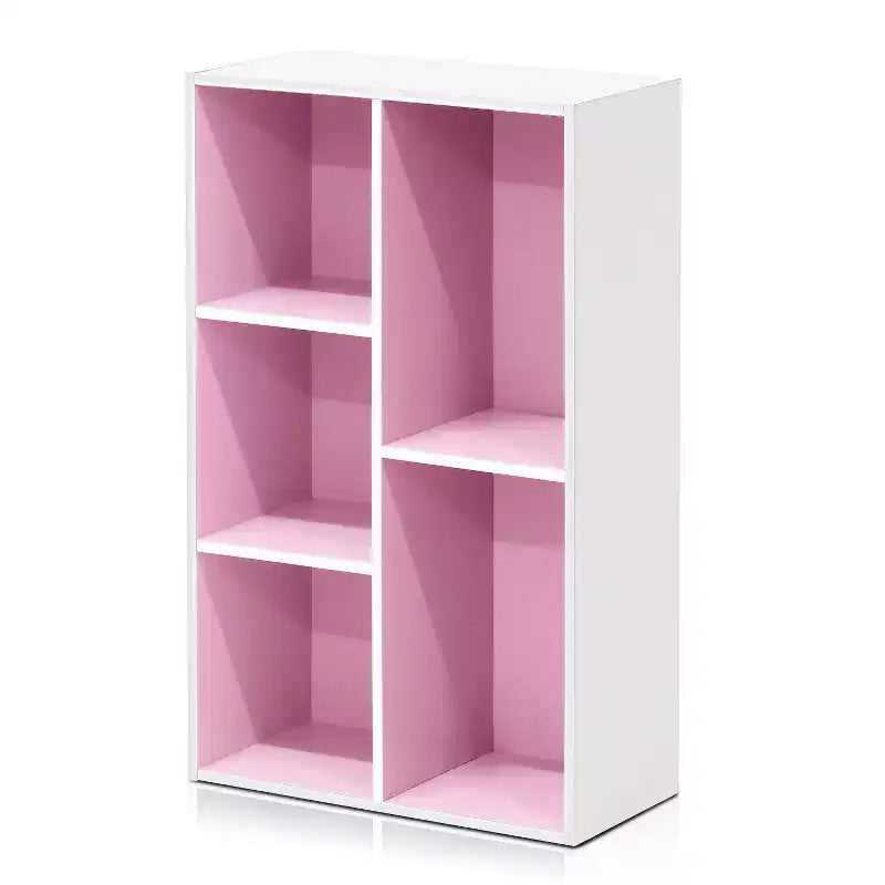 Libreria Furinno a 5 cubi reversibili con scomparti aperti, mobile organizer multiuso