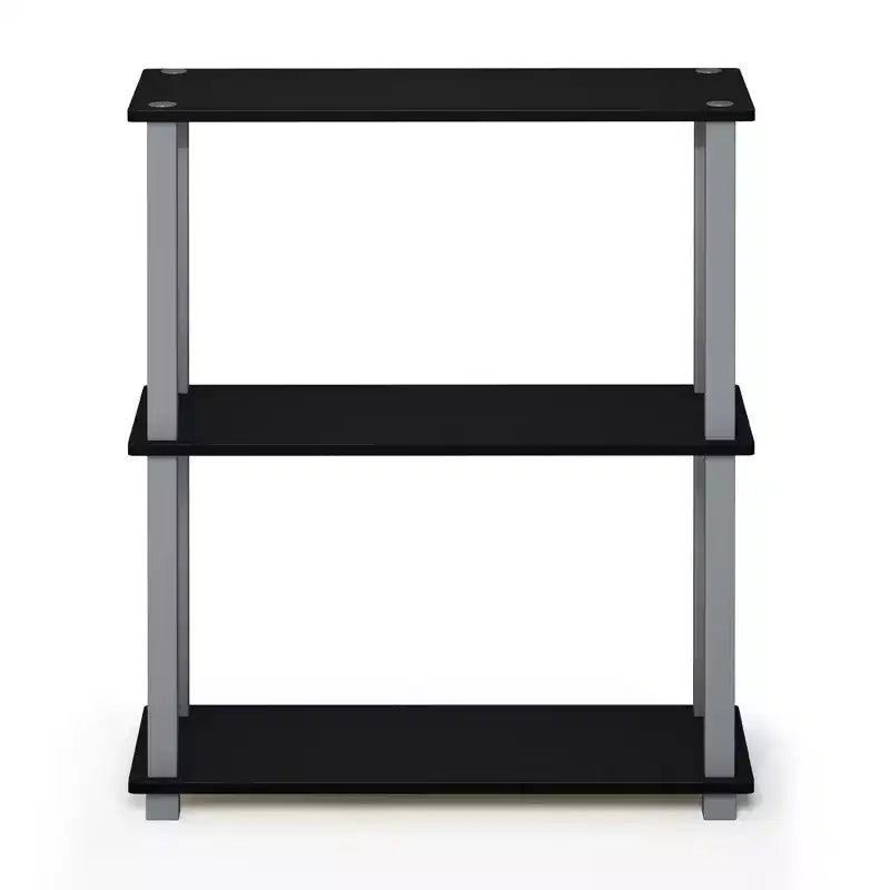 Furinno Scaffale a Scala Compatto Reversibile a 3 Ripiani, Scaffale Espositore Multiuso con Tubo Quadrato