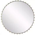 Uttermost Cosmopolitan Matte Black and Brass 37 1/2 Round Wall Mirror