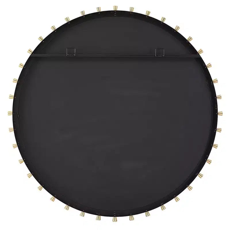 Specchio da parete rotondo Uttermost Cosmopolitan nero opaco e ottone 37 1/2