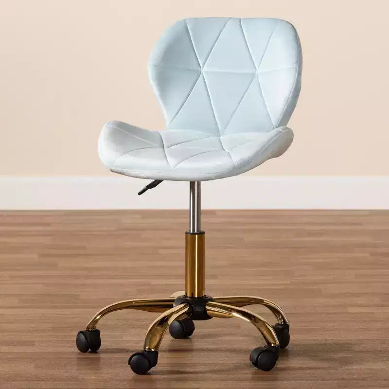Sedia da ufficio girevole Baxton Studio Savara contemporanea, glam e lussuosa in tessuto velluto e metallo