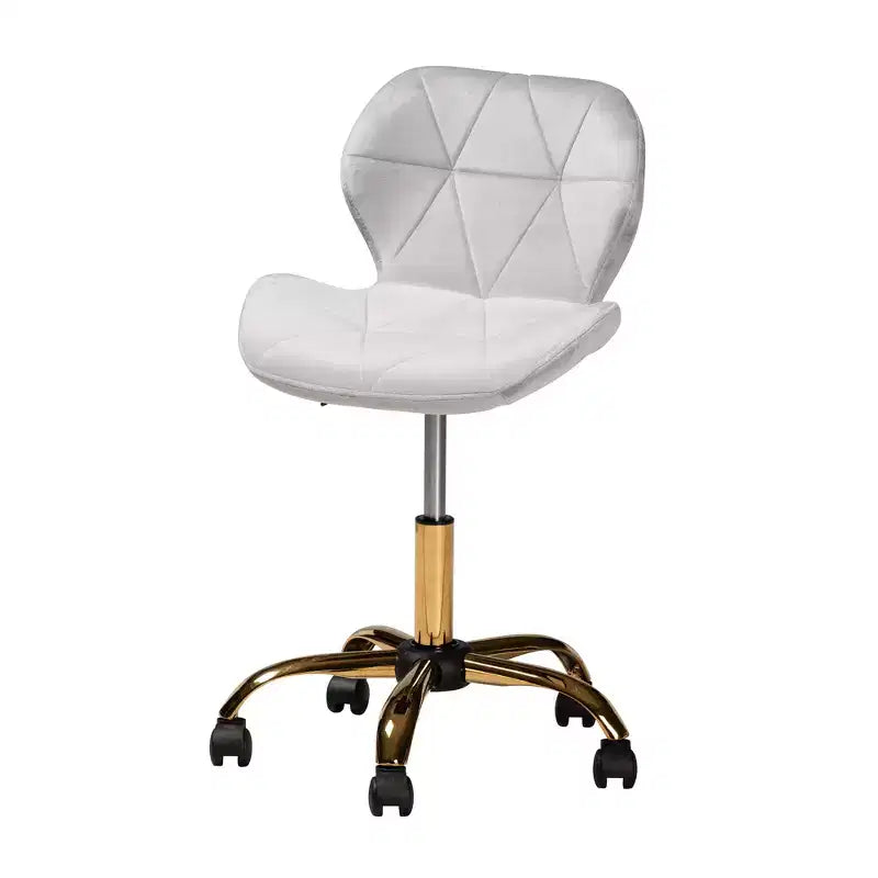 Sedia da ufficio girevole Baxton Studio Savara contemporanea, glam e lussuosa in tessuto velluto e metallo