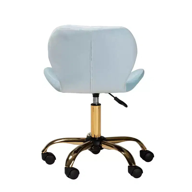Sedia da ufficio girevole Baxton Studio Savara contemporanea, glam e lussuosa in tessuto velluto e metallo