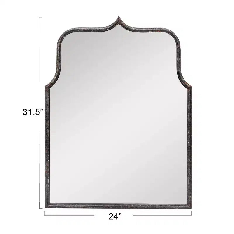 Specchio da parete Storied Home con cornice ad arco in metallo