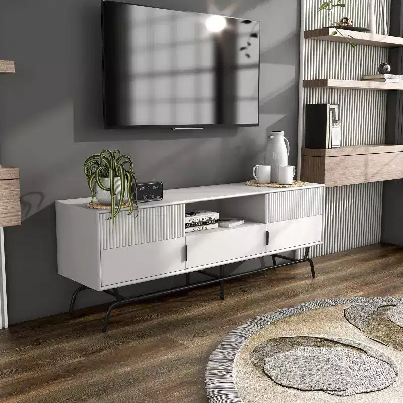 Mobile TV moderno a 3 cassetti miBasics Meadowgrove per televisori fino a 65" con armadietto