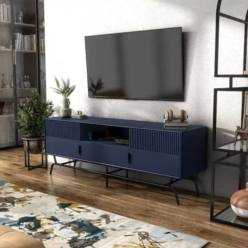 Mobile TV moderno a 3 cassetti miBasics Meadowgrove per televisori fino a 65" con armadietto