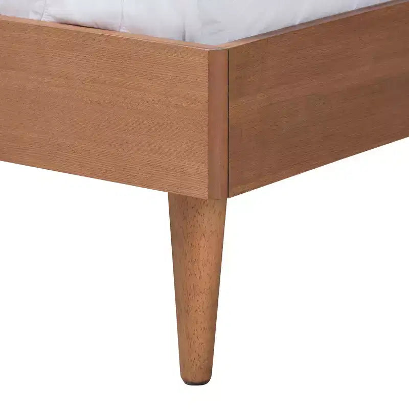 Set da camera da letto Baxton Studio Rina in legno di noce e rattan sintetico in stile Mid-Century Modern