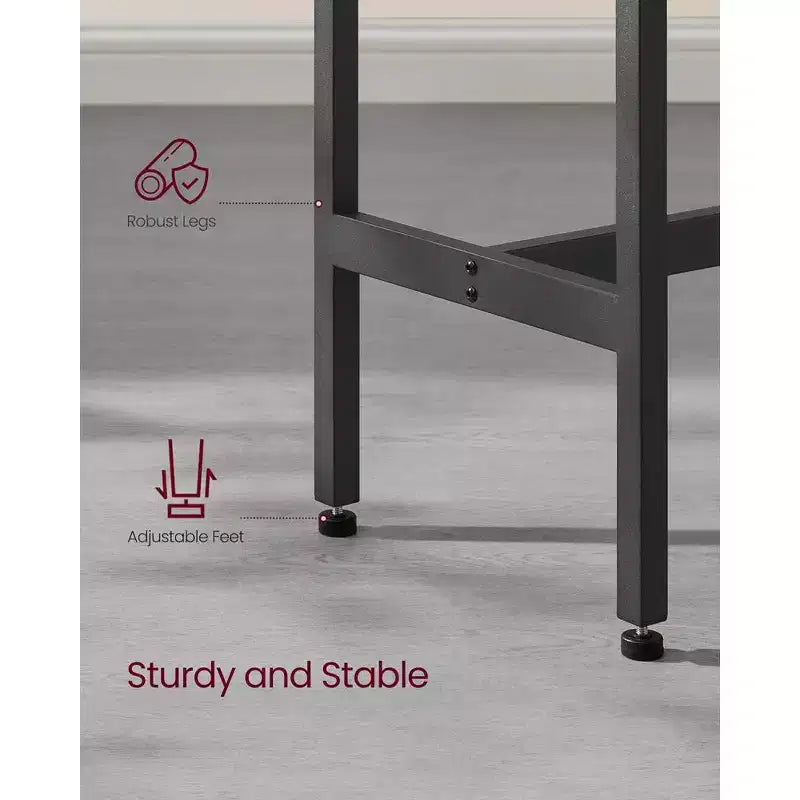 VASAGLE, Bancone Stretto e Lungo, Cucina Sala da Pranzo, Tavolo Alto da Pub, Robusta Struttura in Metallo, Design Industriale, 40 x 120 x 90 cm