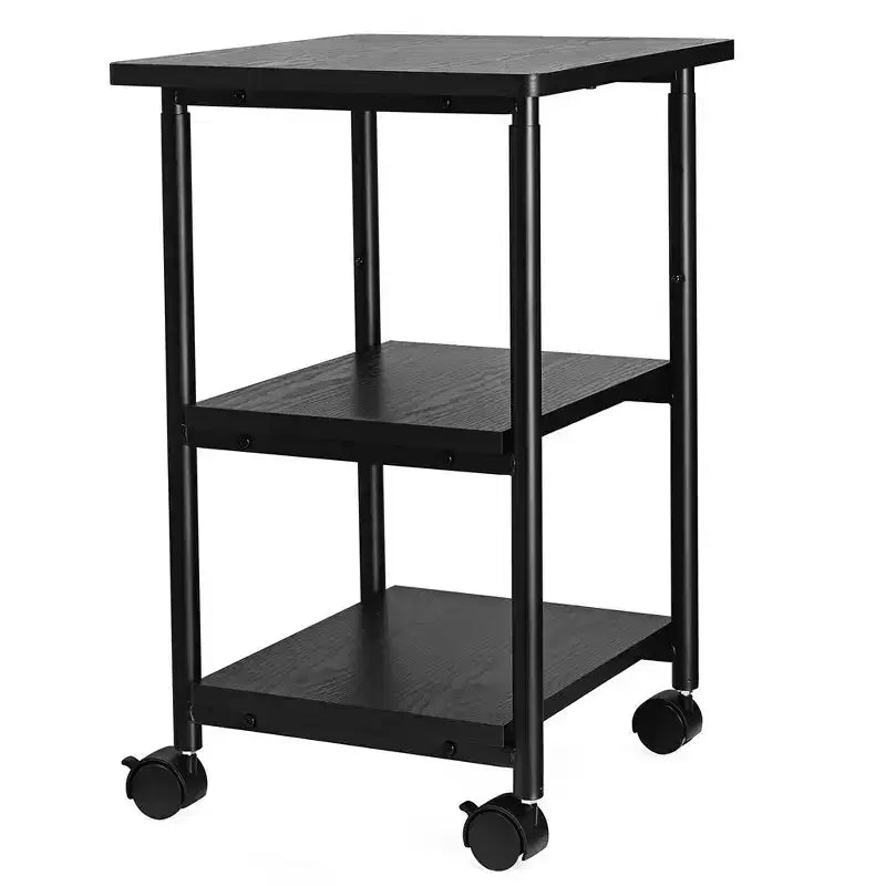 VASAGLE Carrello per Stampante Industriale, Carrello per Macchine a 3 Livelli con Ruote e Piano Regolabile, Scaffale per Carichi Pesanti