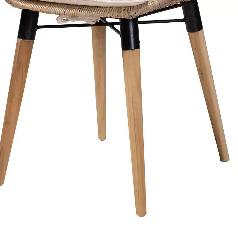 bali & pari Sabelle Set di Sedie da Pranzo Moderne Boheme in Rattan e Metallo