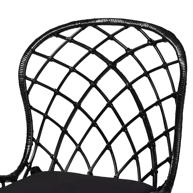 bali & pari Sabelle Set di Sedie da Pranzo Moderne Boheme in Rattan e Metallo