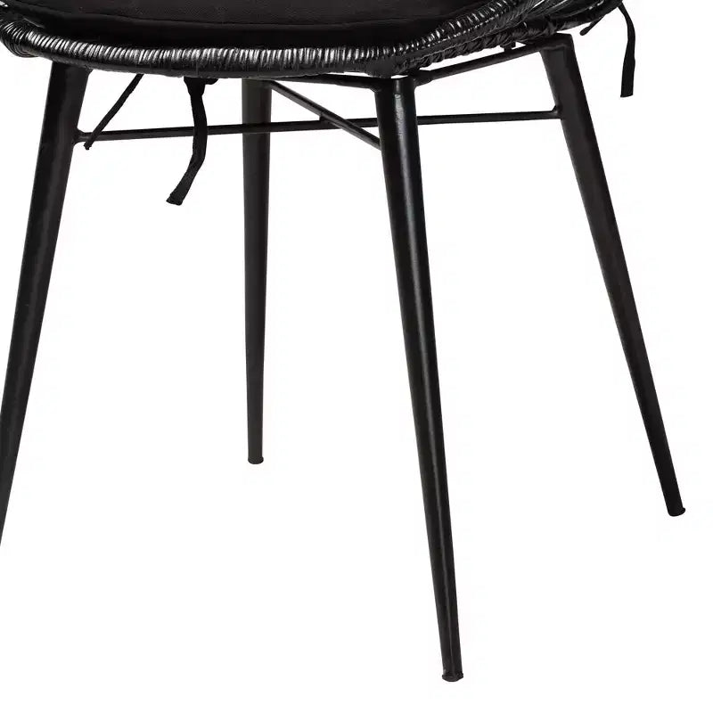bali & pari Sabelle Set di Sedie da Pranzo Moderne Boheme in Rattan e Metallo