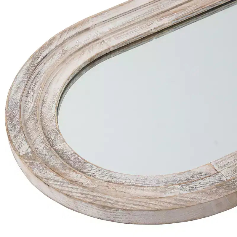 Dovelina Specchio a figura intera con cornice in legno ad arco, da appoggio