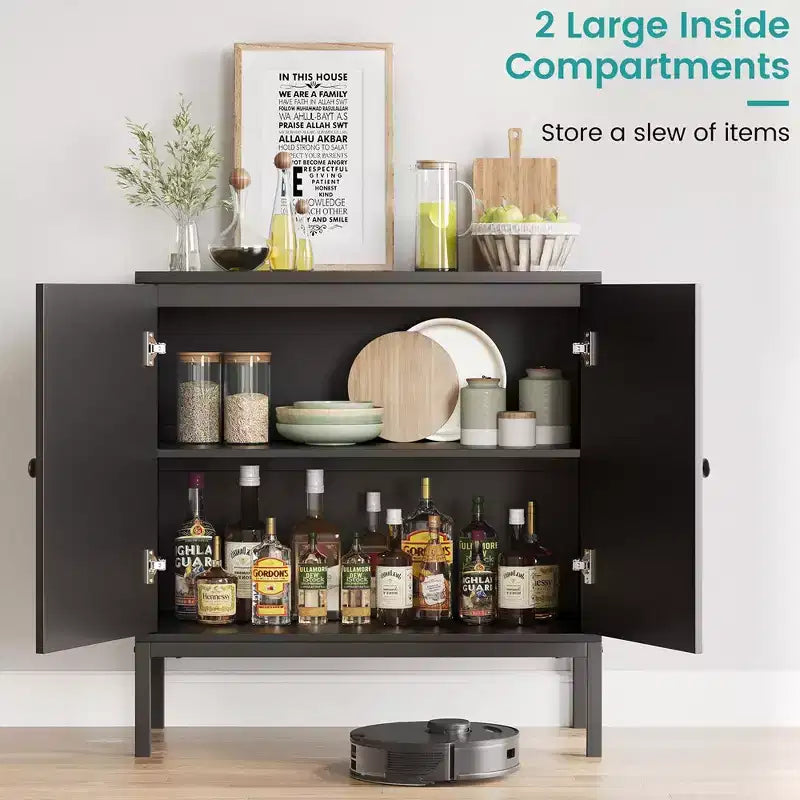 Mobile credenza, Mobile contenitore in rattan con ante e ripiani