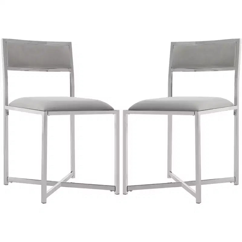 Menken Chrome Side Chair (Set of 2) - FOX6301 - Safavieh Couture