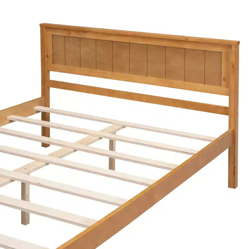 ModernLuxe - Struttura letto a piattaforma in legno matrimoniale/queen/king size con testiera 4W