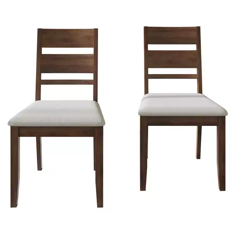 Sedia da pranzo in legno ChaletPosh con rivestimento grigio caldo (set da 2)
