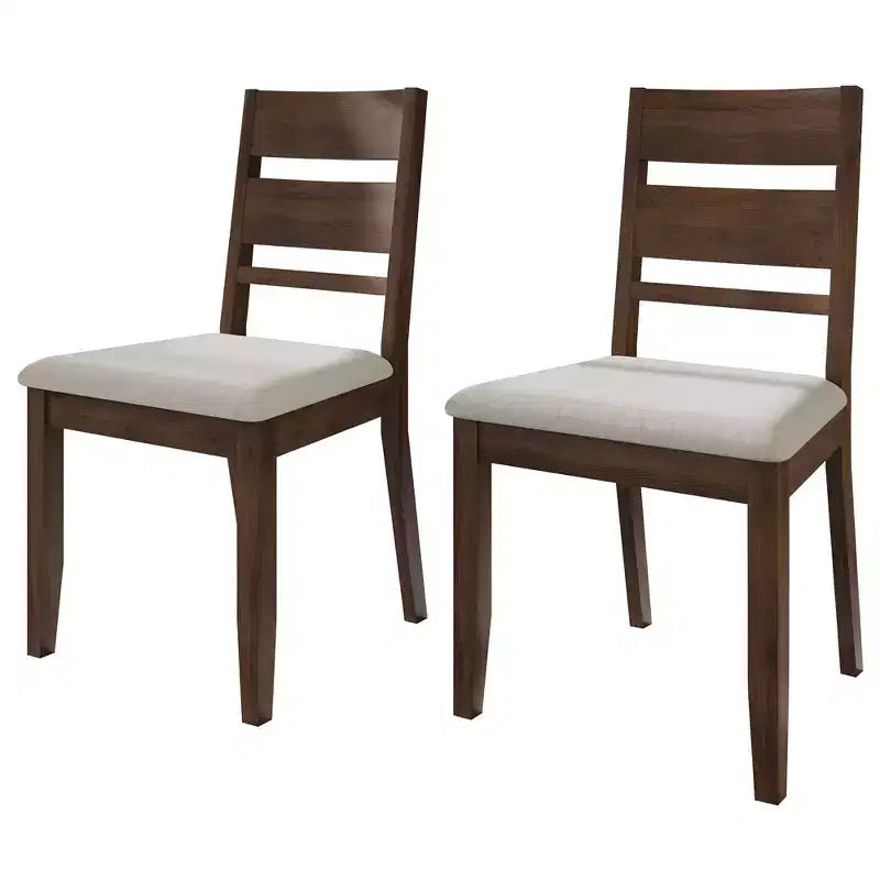 Sedia da pranzo in legno ChaletPosh con rivestimento grigio caldo (set da 2)
