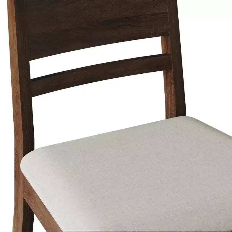 Sedia da pranzo in legno ChaletPosh con rivestimento grigio caldo (set da 2)