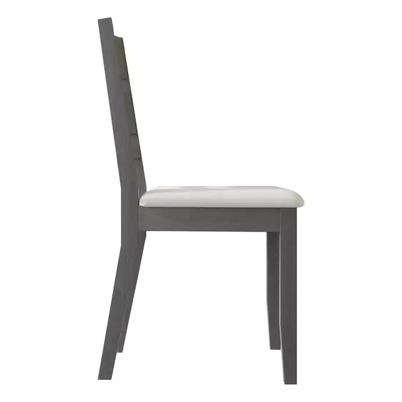 Sedia da pranzo in legno ChaletPosh con rivestimento grigio caldo (set da 2)